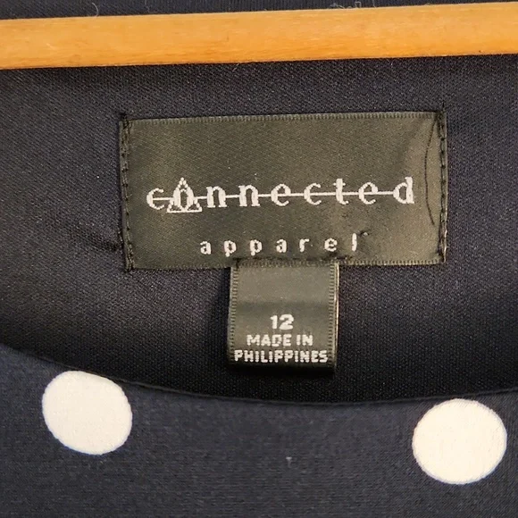 Connected Apparel Polka Dot Ruched Sheath Dress – Classic & Flattering Fit - Picture 3 of 12